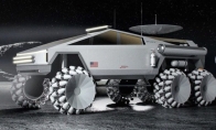 特斯拉Cybertruck月球车渲染图 或成NASA月球车