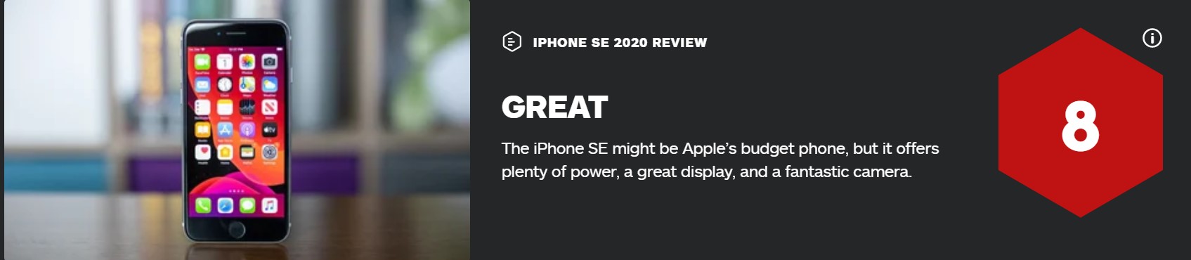 iPhone SE 2020新款IGN 8分：就价值而言 它是最伟大的苹果手机