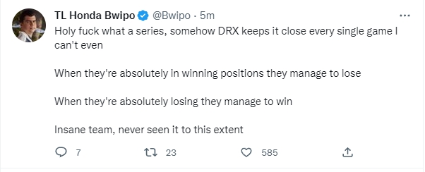 Bwipo：从来没有见过这样的比赛 要输的局能赢，能赢的局就输