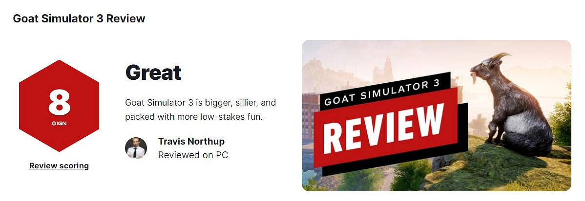 《模拟山羊3》IGN评分8分 拥有令人会心一笑的玩法
